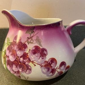 The Colonial Co. antique Cider or Lemonade pitcher jug grapes fuschia